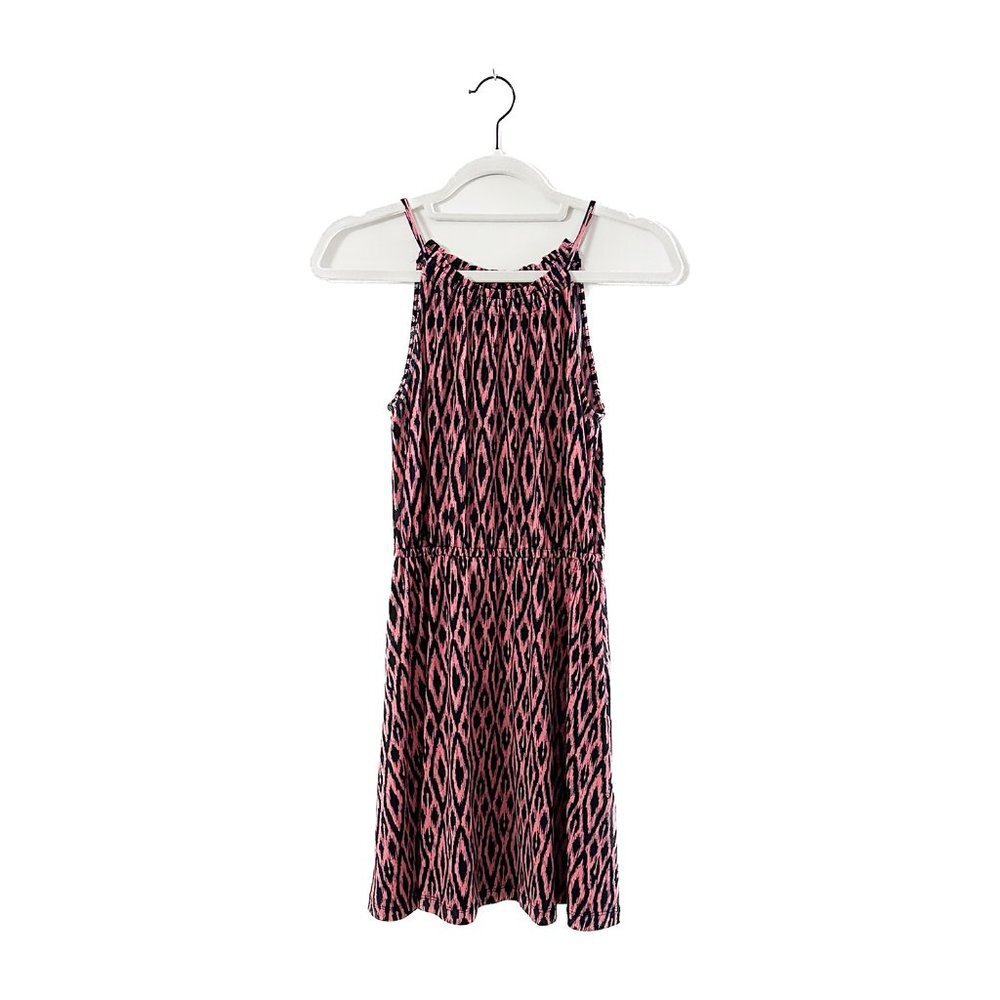 Banana Republic - Navy and‎ Pink Ikat Print Halter Mini Dress - Size Petite XXS